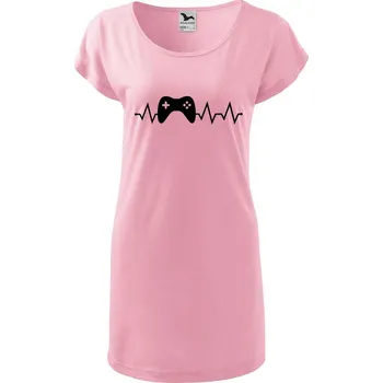 DOBRÝ TRIKO Dámské tričko/šaty Tep gaming Velikost: S, Barva: Růžová