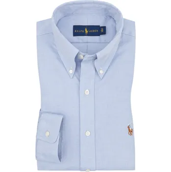 Pánská košile Velké Velikosti - Polo Ralph Lauren - Oxford košile z bavlny s malou výšivkou hráče póla - XXL - Světle Modrá