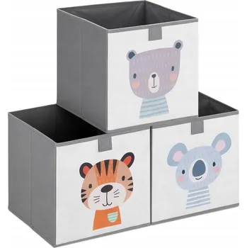 Úložný box 3X PUDEŁKA NA ZABAWKI DZIECIĘCE SKRZYNKI 28x28 CM KRABIČKY ORGANIZÉRY VELKÉ