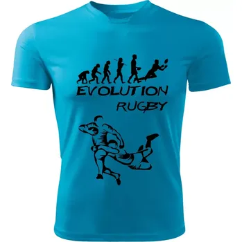 Pánské tričko RUGBY tričko Evolution tyrkysové M (pánské tričko EVOLUTION sportovní RAGBY)