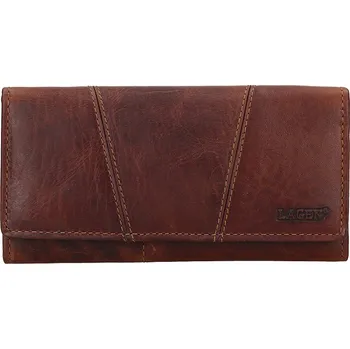 Módní doplněk Dámská peněženka LAGEN kožená PWL-388/M hnědá BRN