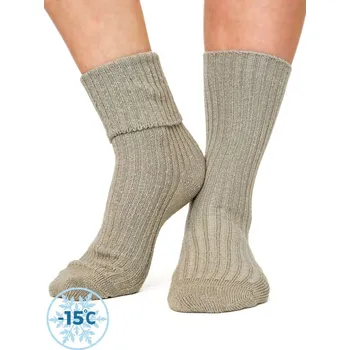 Dámské ponožky Světle-šedé dámské vysoké ponožky, VELIKOST 35 - 38