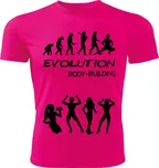KULTURISTIKA dámské tričko Evolution růžové M (dámské tričko EVOLUTION sportovní Bodybuilding)