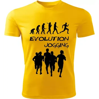 Pánské tričko BĚH tričko Evolution JOGGING žluté XL (pánské tričko EVOLUTION sportovní JOGGING)
