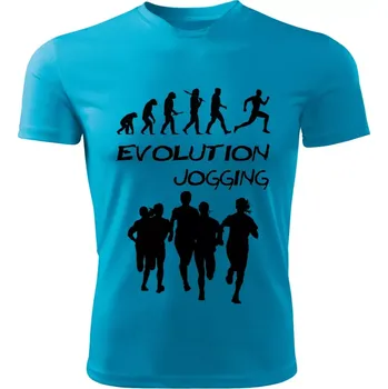 Pánské tričko BĚH tričko Evolution JOGGING tyrkysové XL (pánské tričko EVOLUTION sportovní JOGGING)