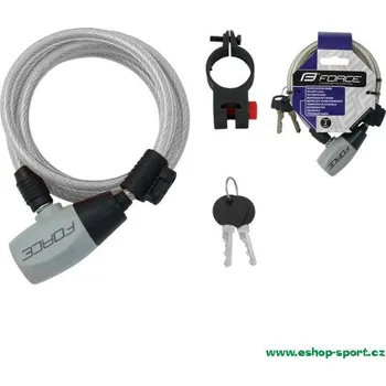 Zámek na kolo zámek force ron spirálový s držákem 185cm/8mm, varianta: černá