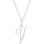 GEMMAX Řetízek s písmenem „V“ bílé zlato - malé, psací – bílé zlato 585/1000 GUSWN-42971-25841 – v dárkovém balení s Certifikátem ryzosti