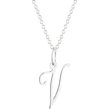 Náhrdelník GEMMAX Řetízek s písmenem „V“ bílé zlato - malé, psací – zlatý šperk ryzosti 585/1000 v Dárkovém balení s Certifikátem GUSWN-42971-25841