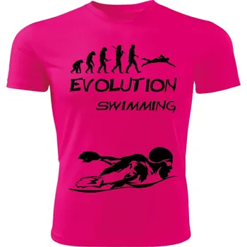 Dámské tričko PLAVÁNÍ dámské tričko Evolution růžové S (dámské tričko EVOLUTION sportovní SWIMMING)