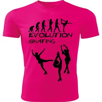 Dámské tričko KRASOBRUSLENÍ dámské tričko Evolution růžové S (dámské tričko EVOLUTION sportovní SKATING)