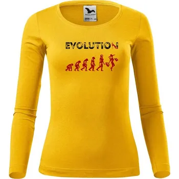 Dámské tričko DOBRÝ TRIKO Dámské bavlněné triko Evoluce nákupy Velikost: XS, Barva: Žlutá