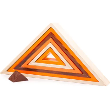 Dřevěná hračka Bigjigs Baby Dřevěné skládací trojúhelníky, přírodní barvy