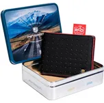 Kožená sportovní peněženka s červeným lemováním Barva: černá || Červené