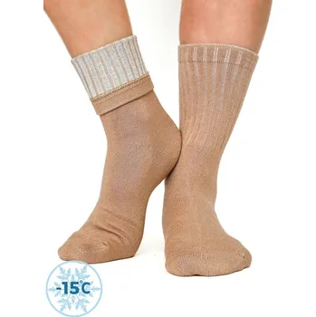 Dámské ponožky Pohodlné dámské světle-hnědé ponožky , VELIKOST 39 - 42