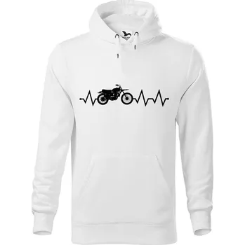 Pánská mikina DOBRÝ TRIKO Pánská mikina s potiskem Tep motorka Velikost pánské mikiny: S, Barva: Bílá