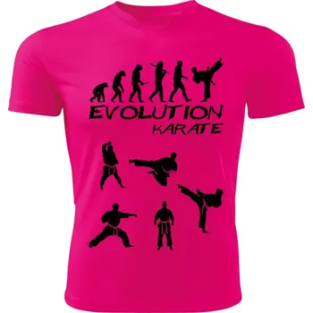 KARATE dámské tričko Evolution růžové M (dámské tričko EVOLUTION sportovní KARATE)