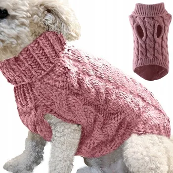 Dámský svetr SVETR na zimu SVETR teplá mikina OBLEČENÍ pro psa kočku GOLF růžový L