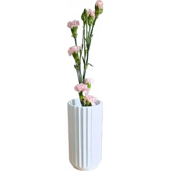 Váza LIVELLO Váza na květiny keramická dekorativní moderní 15 cm BÍLÁ