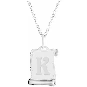 Náhrdelník GEMMAX "" Řetízek s písmenem K z bílého zlata - pergamen – zlatý šperk ryzosti 585/1000 v Dárkovém balení s Certifikátem GUSWN-56231-25841