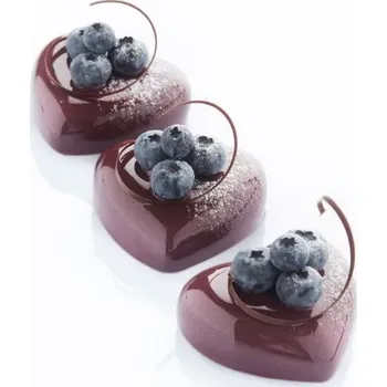 Výroba svíčky Silikonová forma Love heart 297x176 mm 6 otvorů 74,5x68 mm V-30 mm 30SIL502