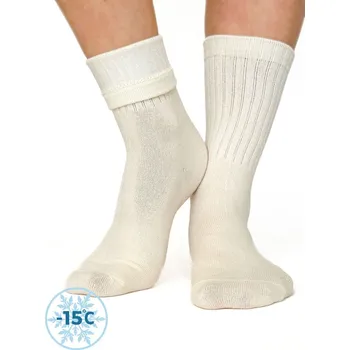Dámské ponožky Teplé dámské alpakové ponožky v bílé barvě, VELIKOST 35 - 38