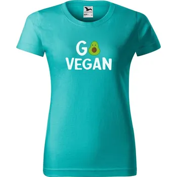 Dámské tričko DOBRÝ TRIKO Dámské tričko s potiskem Go vegan Barva: Petrolejová, Velikost: 2XL