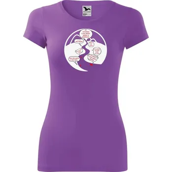 Dámské tričko DOBRÝ TRIKO Vtipné dámské VODÁCKÉ tričko s potiskem NA ŘECE Velikost: XL, Barva: Fialová