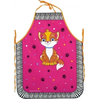Kuchyňská zástěra Forbyt dětská zástěra Kočička růžová