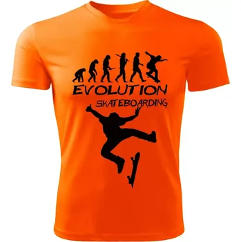 SKATEBOARDING dámské tričko Evolution oranžové XL (dámské tričko EVOLUTION sportovní SKATEBOARDING )