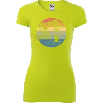 DOBRÝ TRIKO Dámské tričko Eat sleep fish Velikost: M, Barva: Limetková