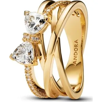 Prsten Prsten PANDORA Třpytivá mašlička a překřížená stužka 50 163511C01-50