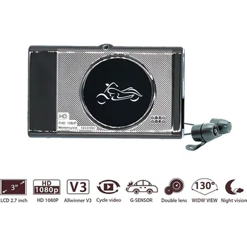 Kamera do auta Duální HD kamera na motorku, skútr