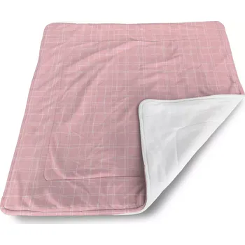 deka Sablio Dětská deka pro miminko Bílé proužky, růžové čtverečky - 80x100 cm