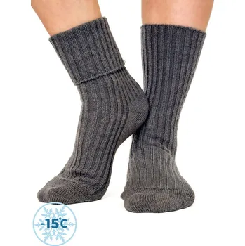 Dámské ponožky Dámské vroubkované šedé ponožky , VELIKOST 35 - 38