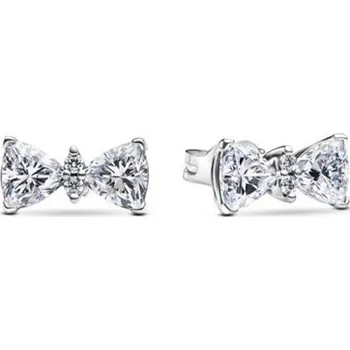 Náušnice Peckové náušnice PANDORA Třpytivá mašlička 293506C01