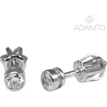 Zlaté briliantové náušnice z bílého zlata na šroubek
