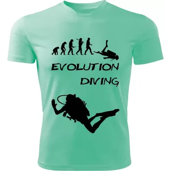 DIVING tričko Evolution potápění mátové 3XL (pánské tričko EVOLUTION sportovní DIVING)