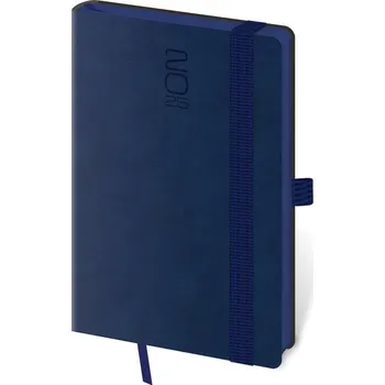 Diář Denní diář 2025 A5 Memory tmavě modrý s gumičkou