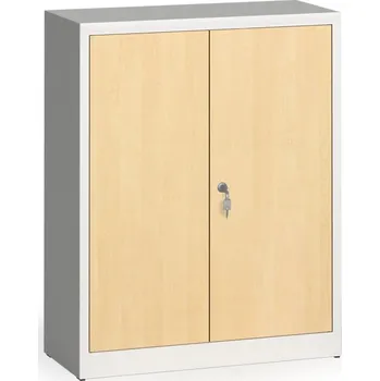 Policová skříň Alfa 3 Svařované skříně s lamino dveřmi, 1150 x 920 x 400 mm, RAL 7035/bříza