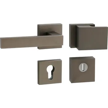 Dveřní kování MP KOVÁNÍ TI - CUBO/SQUARE - HR 3230/2275 Provedení: klika / klika s PZ otvorem PLUS (otvor pro vložku s překrytím), Povrch: TITAN