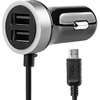 Nabíječka do auta 12/24V Micro + 2x USB 2.4A PCH PRO-01