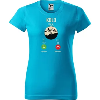 Dámské tričko DOBRÝ TRIKO Dámské tričko s potiskem Kolo volá Barva: Tyrkysová, Velikost: 2XL