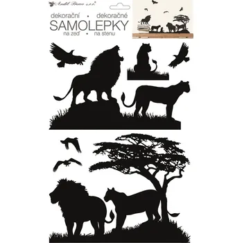 Samolepící dekorace Anděl Samolepka na zeď černá lvi 24 x 42 cm 10474