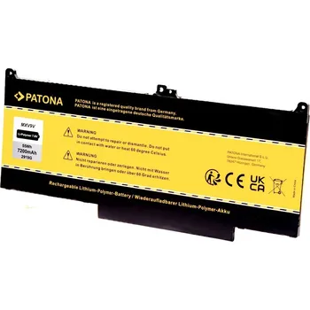 Baterie k notebooku PATONA pro Dell Latitude 13 5300/7300 7200mAh Baterie, pro notebook, 7200mAh, Li-Pol, 7,6V, pro Dell Latitude 13 5300, 7300, MXV9V, neoriginální PT2919