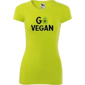 DOBRÝ TRIKO Dámské tričko Go vegan Velikost: XL, Barva: Limetková