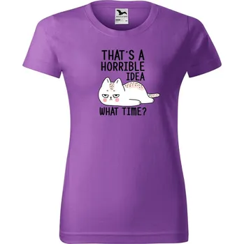 Dámské tričko DOBRÝ TRIKO Dámské tričko s potiskem What time Barva: Fialová, Velikost: S