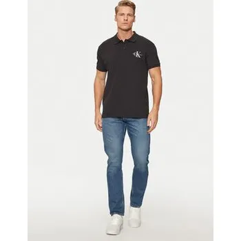 Pánské tričko Calvin Klein Jeans Polokošile Monologo J30J325664 Černá Regular Fit XS