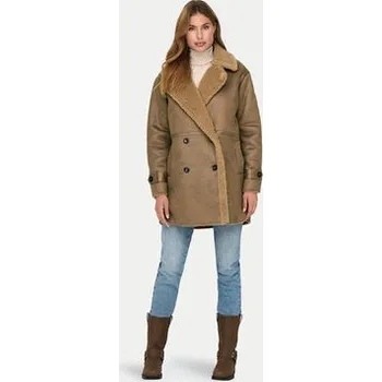 Dámský kabát ONLY Kožich Ylva 15322402 Hnědá Regular Fit S