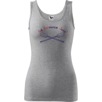 Dámské tričko DOBRÝ TRIKO Dámské VODÁCKÉ tílko AHOJ Velikost: 2XL, Barva: Tmavě šedý melír