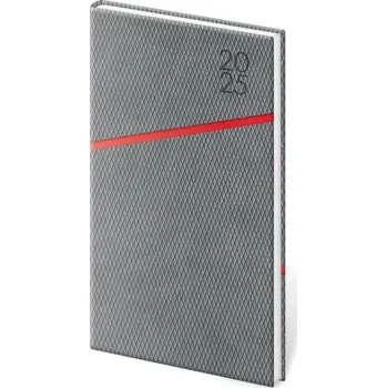 Diář Kapesní diář 2025 Grife šedo/červený